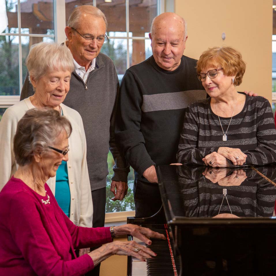 El Dorado Estates seniors playing piano