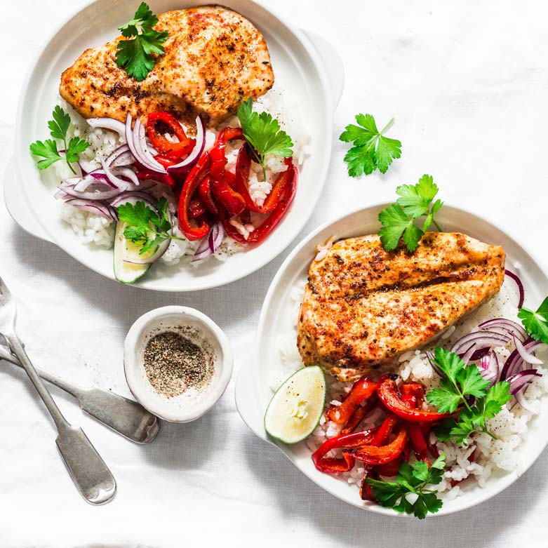 El Dorado Hills chicken veggies rice meal